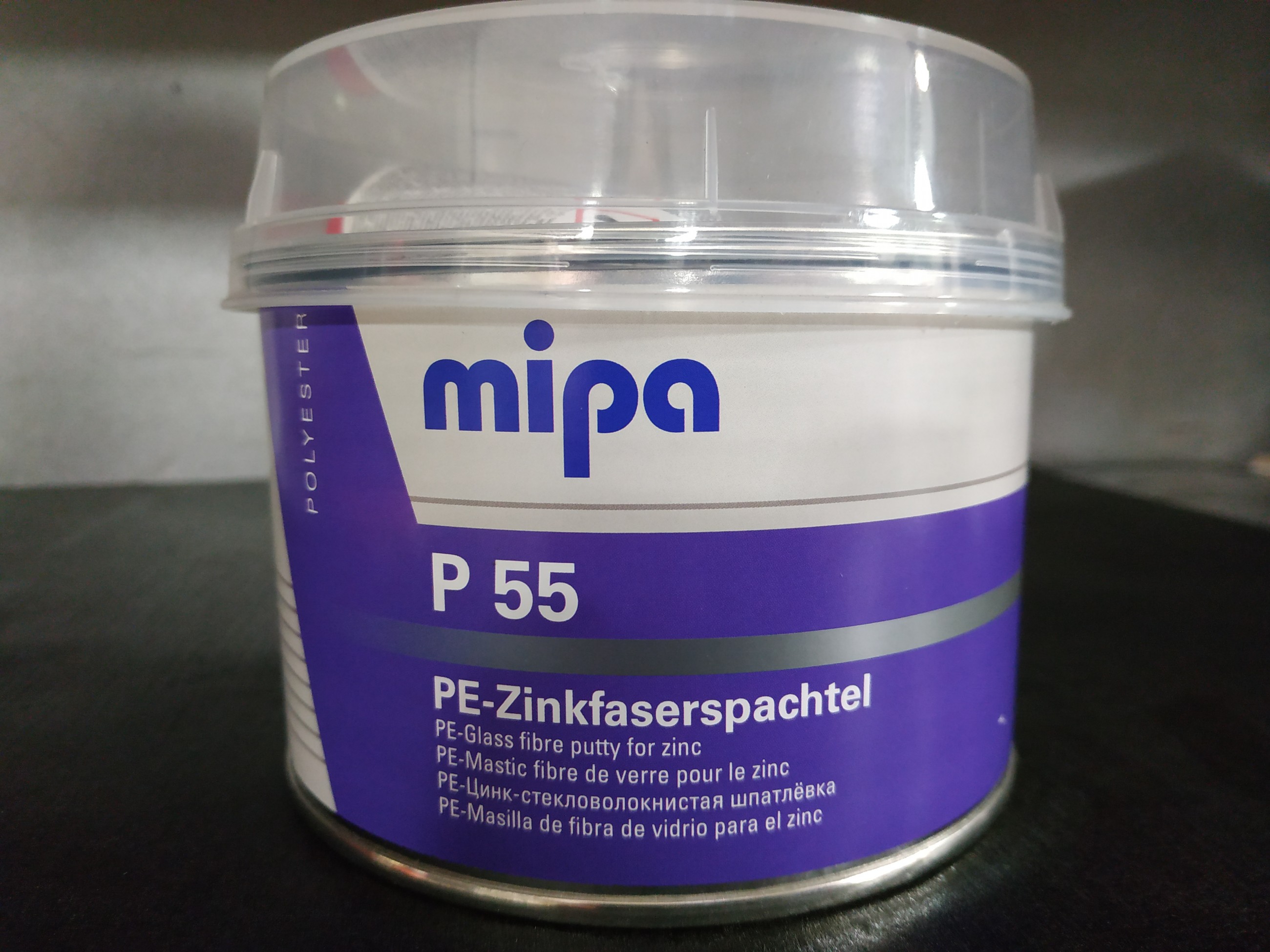 Цинк -  стекловолокнистая шпатлевка Mipa P55 875 гр.